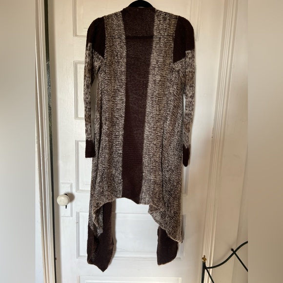 I’m In Love With Derek long brown & tan open-front sweater GUC - Picture 2 of 5